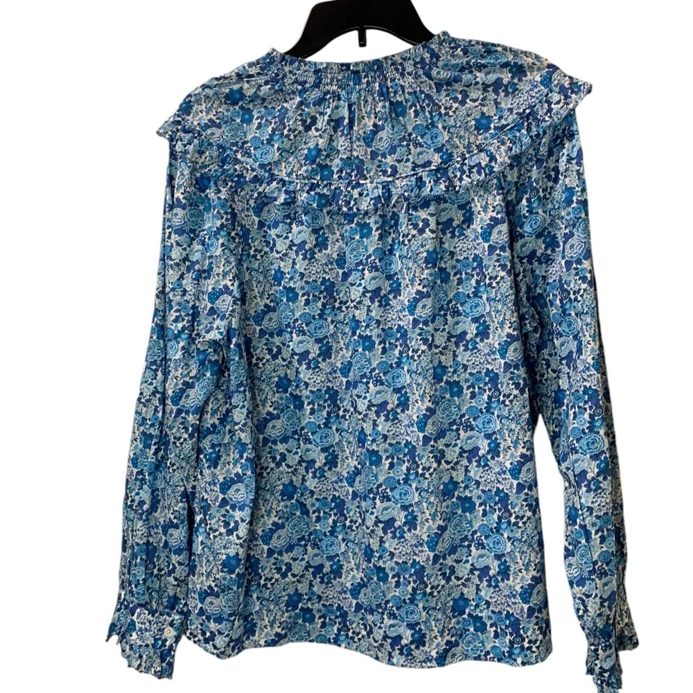 Smocked popover top in Liberty® Elysian Day floral size small